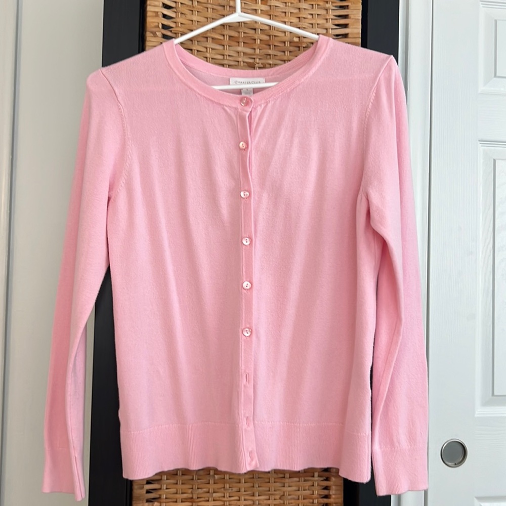 Charter Club Women pink cardigan made in Japan